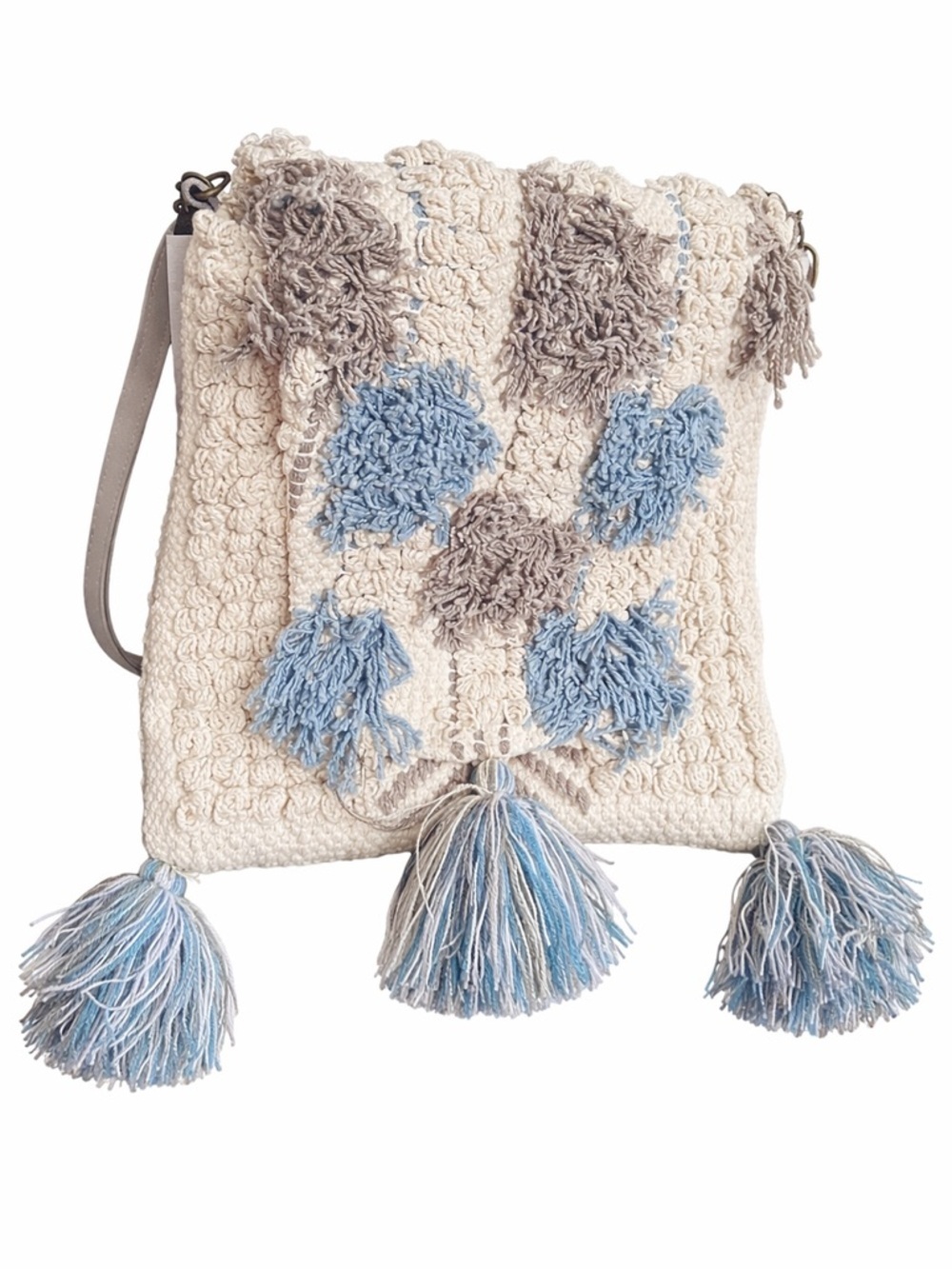 Chloe & Lex Boho Crochet Crossbody Tassel Bag Festival Coastal Cowgirl Anthro